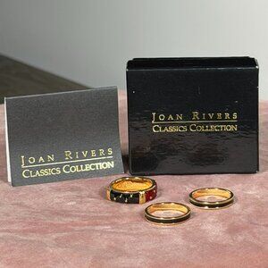 Joan Rivers Classics Collection Vintage Black & Red Enamel Stackable Ring Set